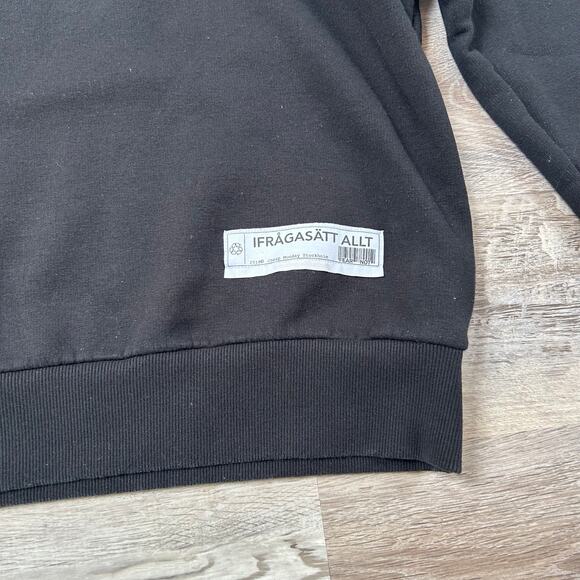 Cheap Monday Black Hoodie XS Graphic Print Slogan Punk Sweatshirt Gothcore - Picture 6 of 9